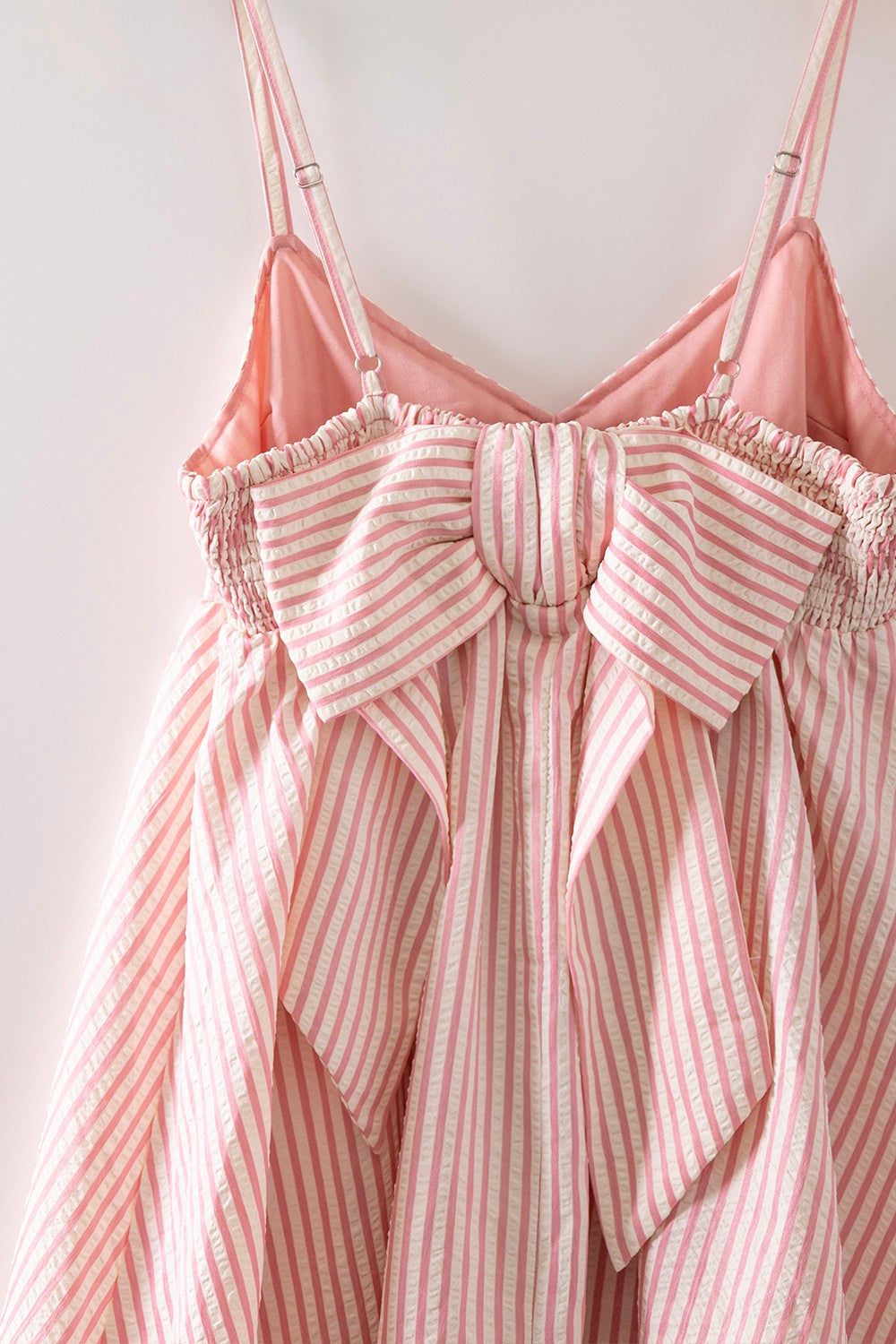 Pink Valentina Striped Bow Back Dress