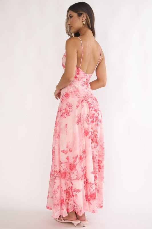 Sasha Floral Maxi Dress in Pink