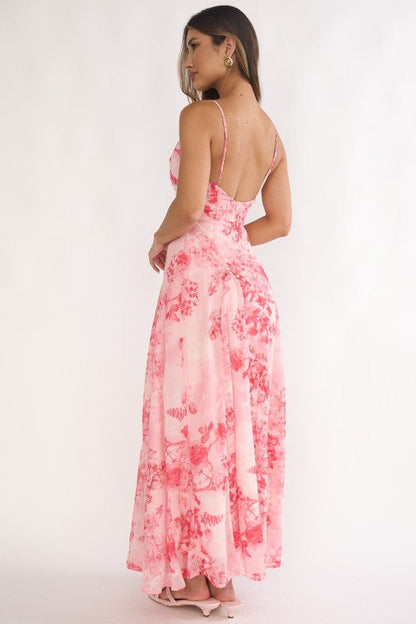Sasha Floral Maxi Dress in Pink