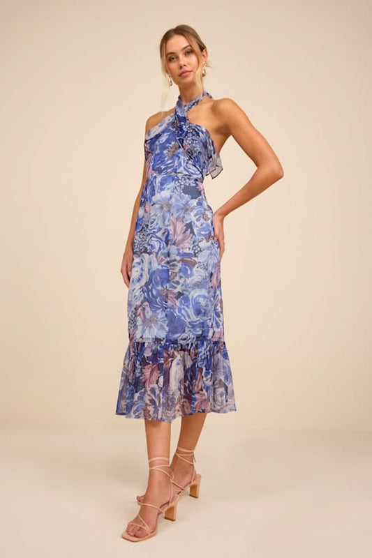 Juno Floral Halter Midi Dress
