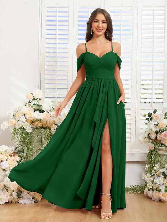 Greer Pleated Chiffon Bridesmaid Dress