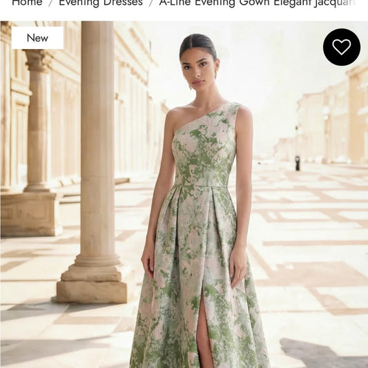 Nafori One-Shoulder Jacquard Evening Dress