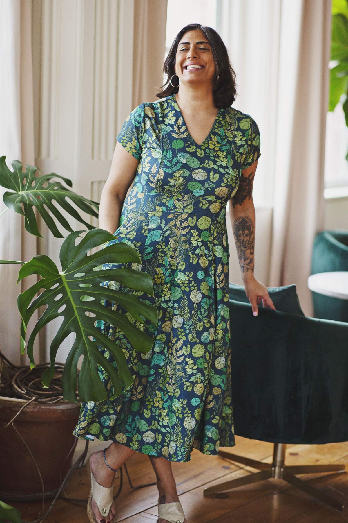 Growing A Garden Cecelia Crimson Midi Dress