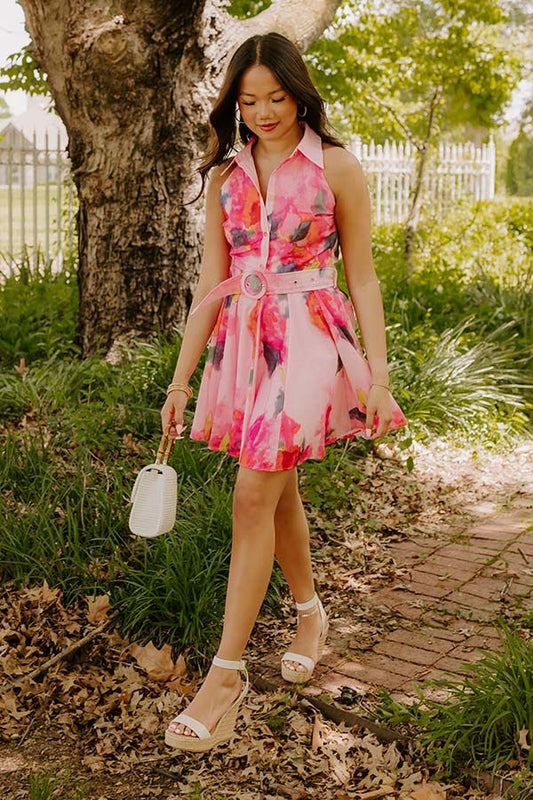 Watercolor Blooms Mini Dress