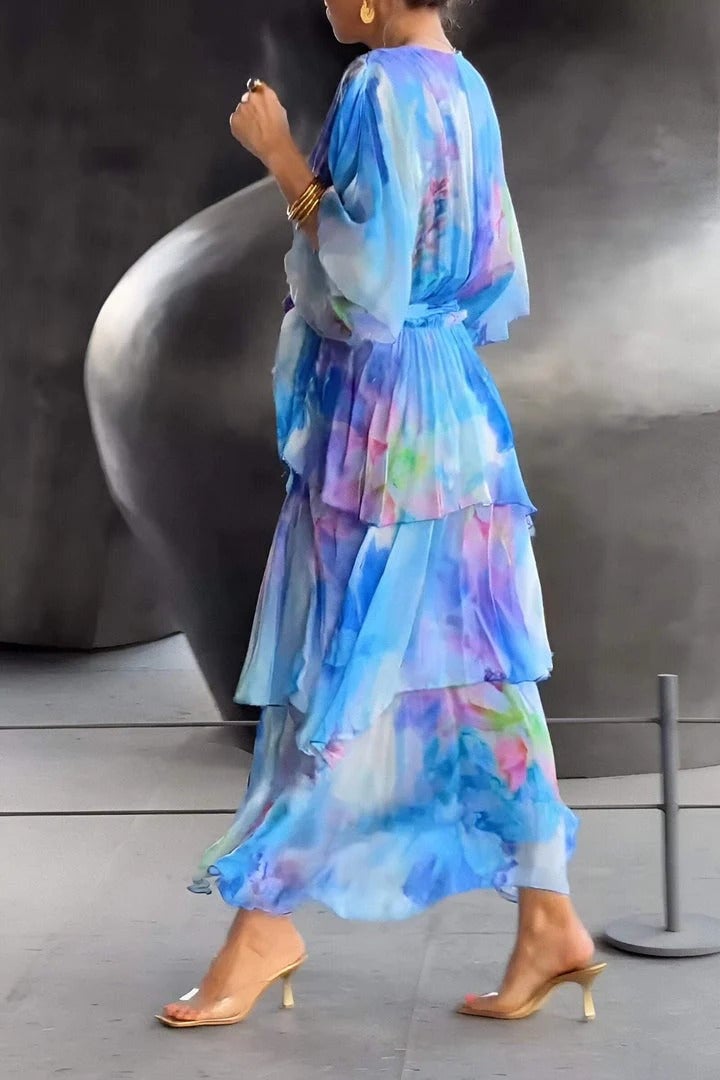 Blue Margot Chiffon Midi Dress