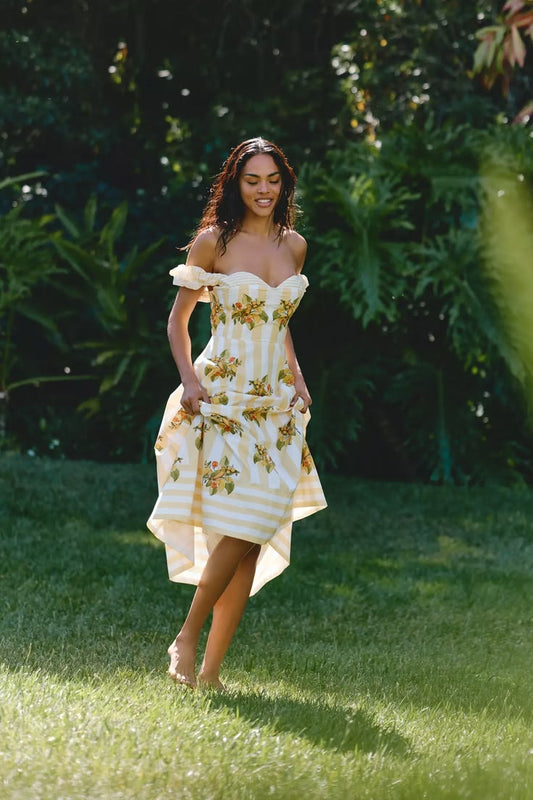 Margot Cotton Off-Shoulder Midi Dress