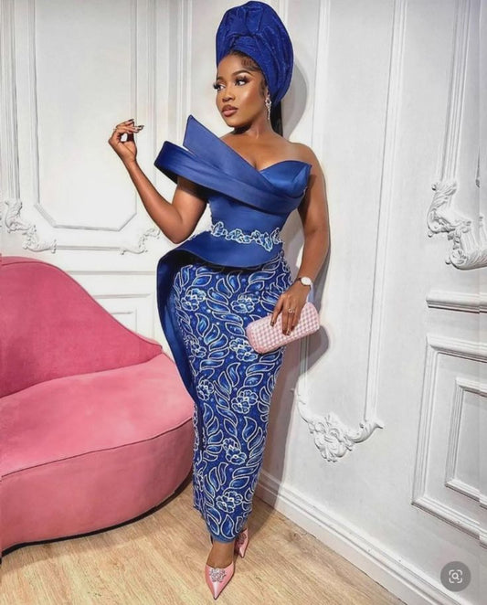 Luxury Lace Mermaid Dress: Custom Aso Ebi Reception Gown