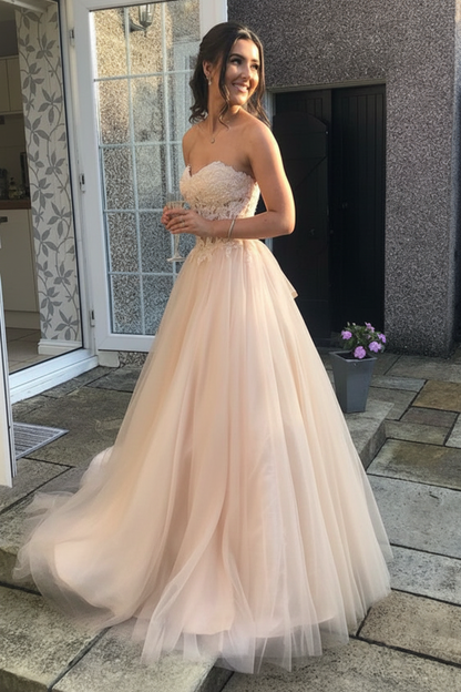 Dusty Pink Arabella Tulle A-Line Gown