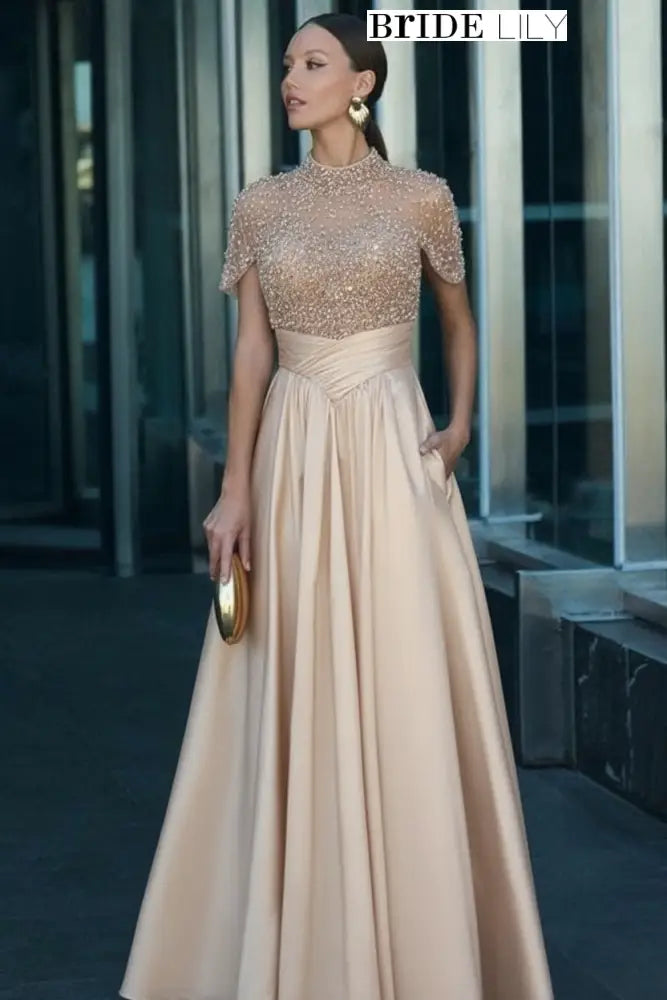 Orange Margot Satin A-Line Evening Dress