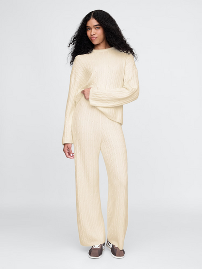 CashSoft Cable-Knit Sweater and Pants