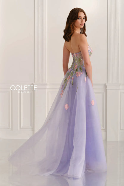White/Multi Colette Beaded Ball Gown