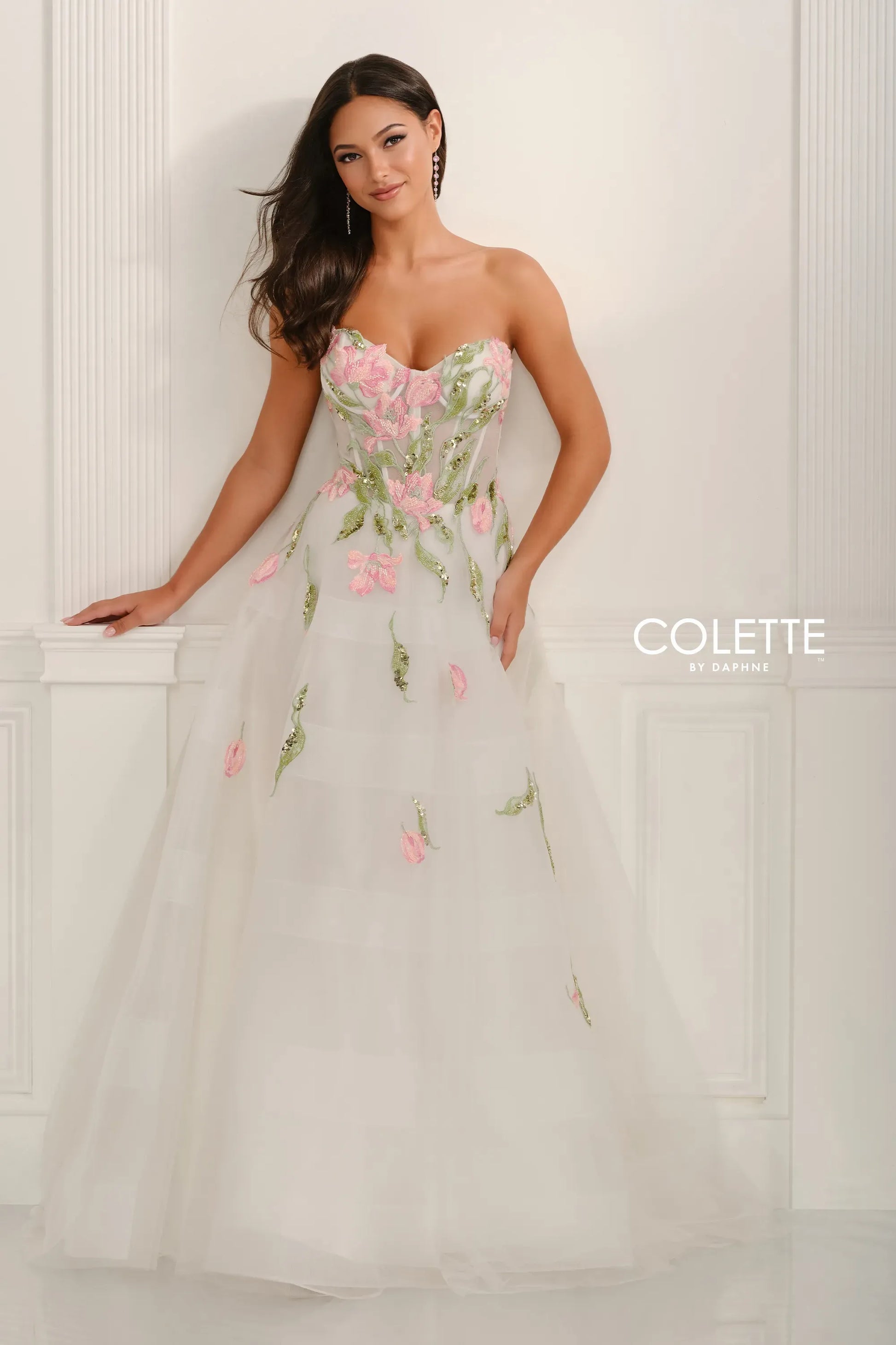 Yellow/Multi Colette Beaded Ball Gown