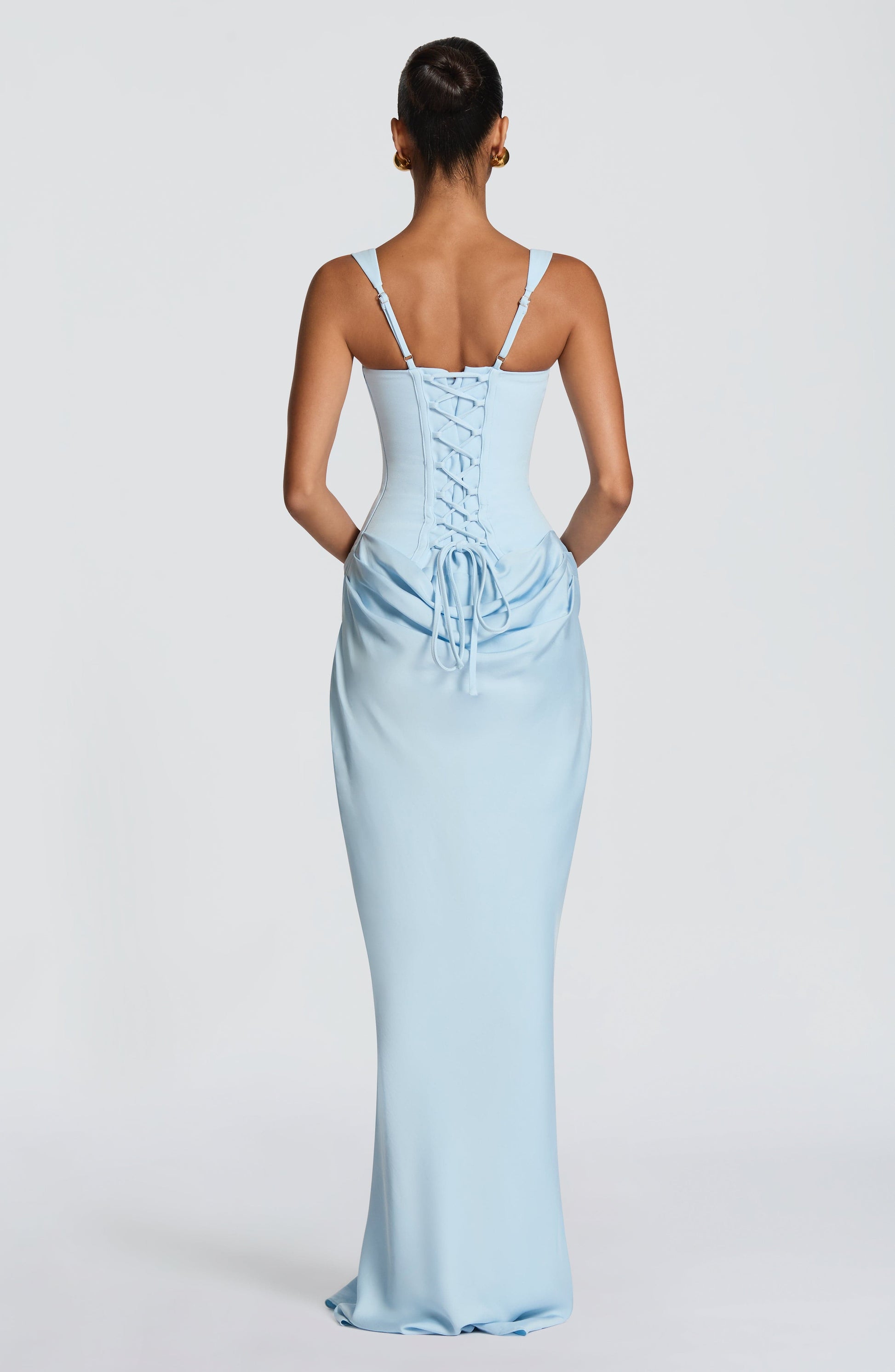 Baby Blue Cornelia Burgundy Maxi Dress