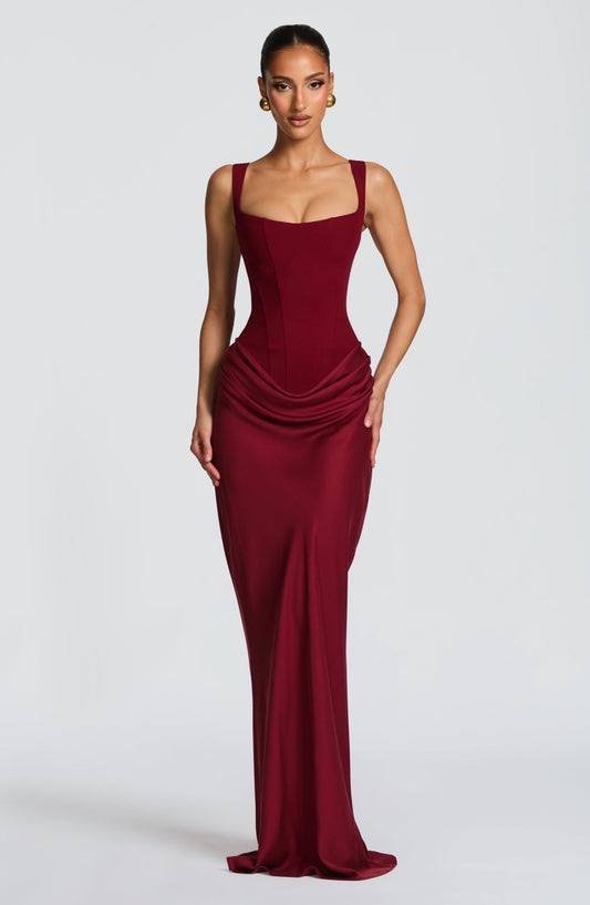 Burgundy Cornelia Burgundy Maxi Dress