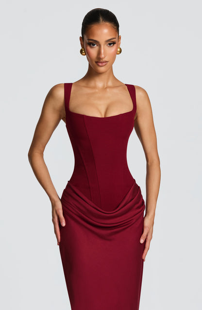 Burgundy Cornelia Burgundy Maxi Dress