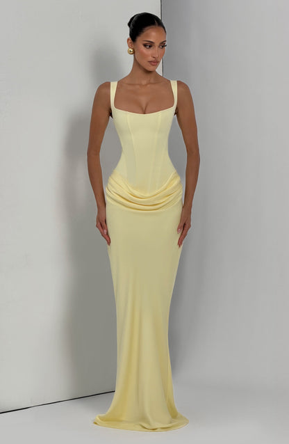 Lemon Cornelia Burgundy Maxi Dress