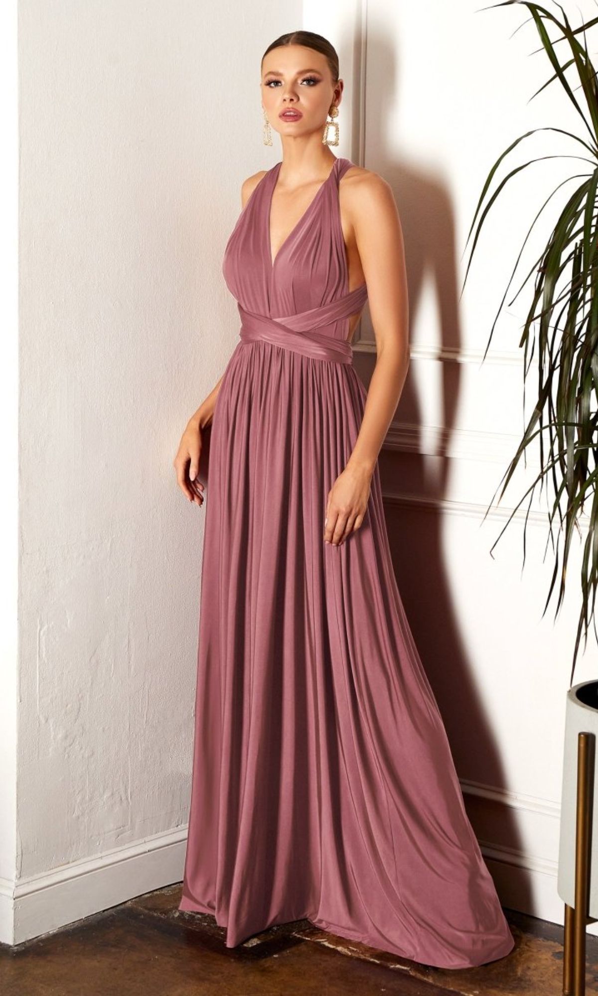 Emerald Amoris Burgundy A-Line Wrap Dress