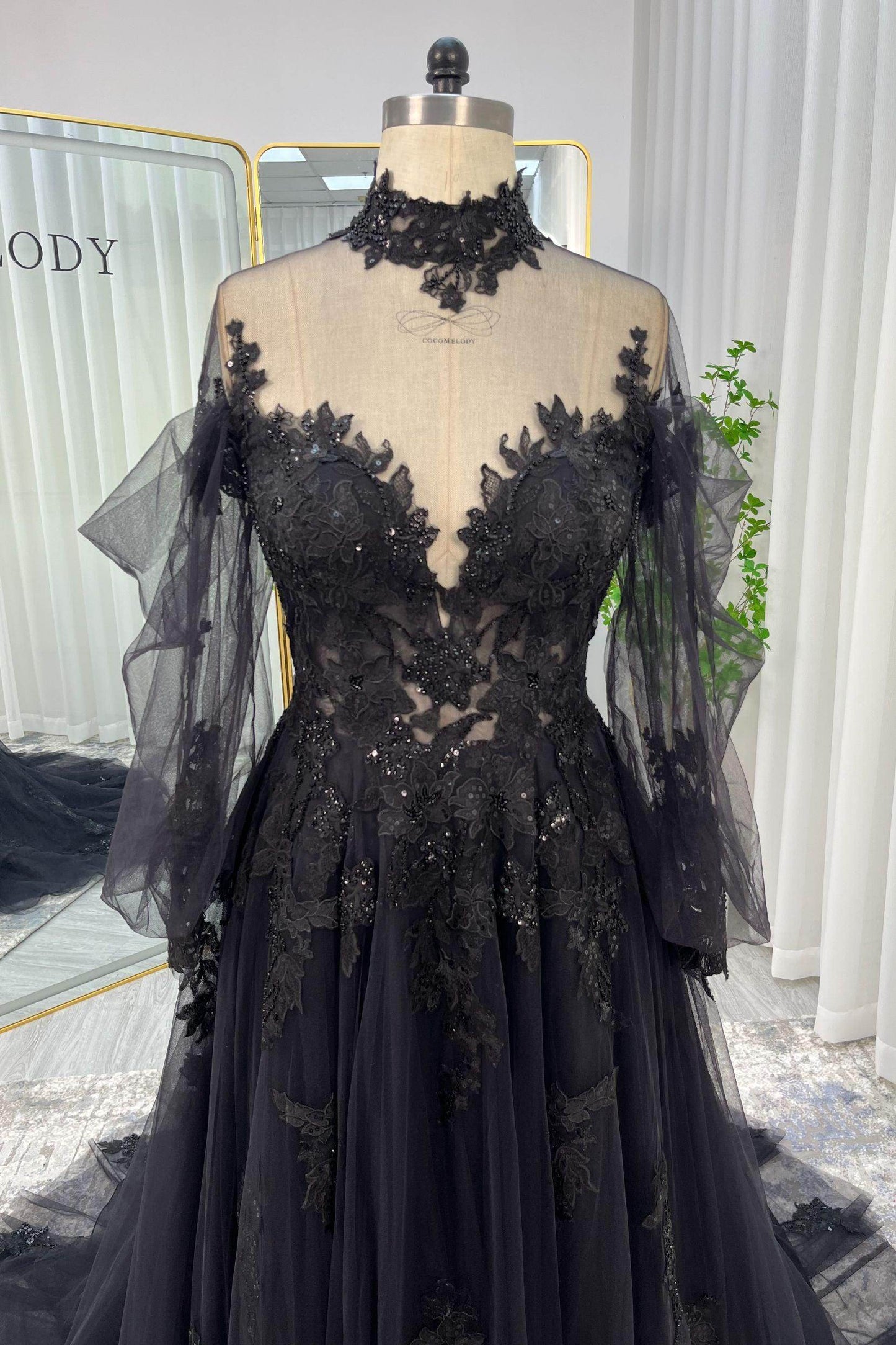 Line Court Train Lace Tulle Wedding Dress CW3156 Arabella Lace Tea Length Dress