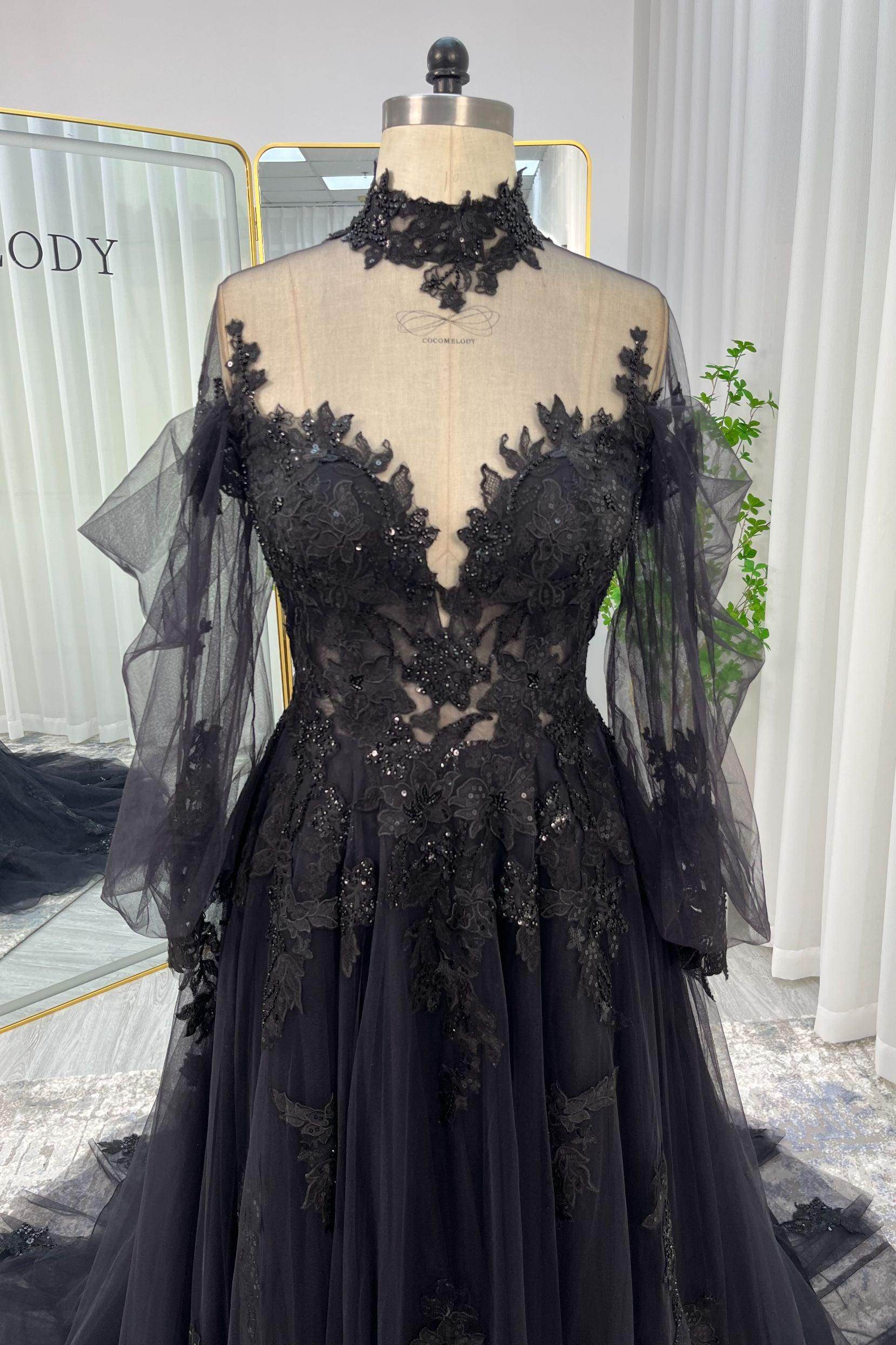 Line Court Train Lace Tulle Wedding Dress CW3156 Arabella Lace Tea Length Dress