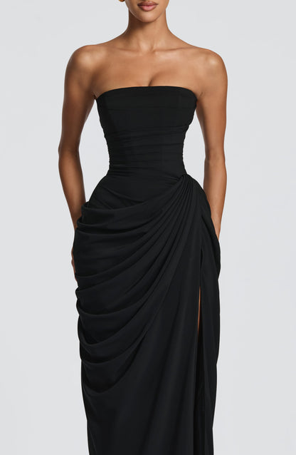 Black Cyra Navy Maxi Dress
