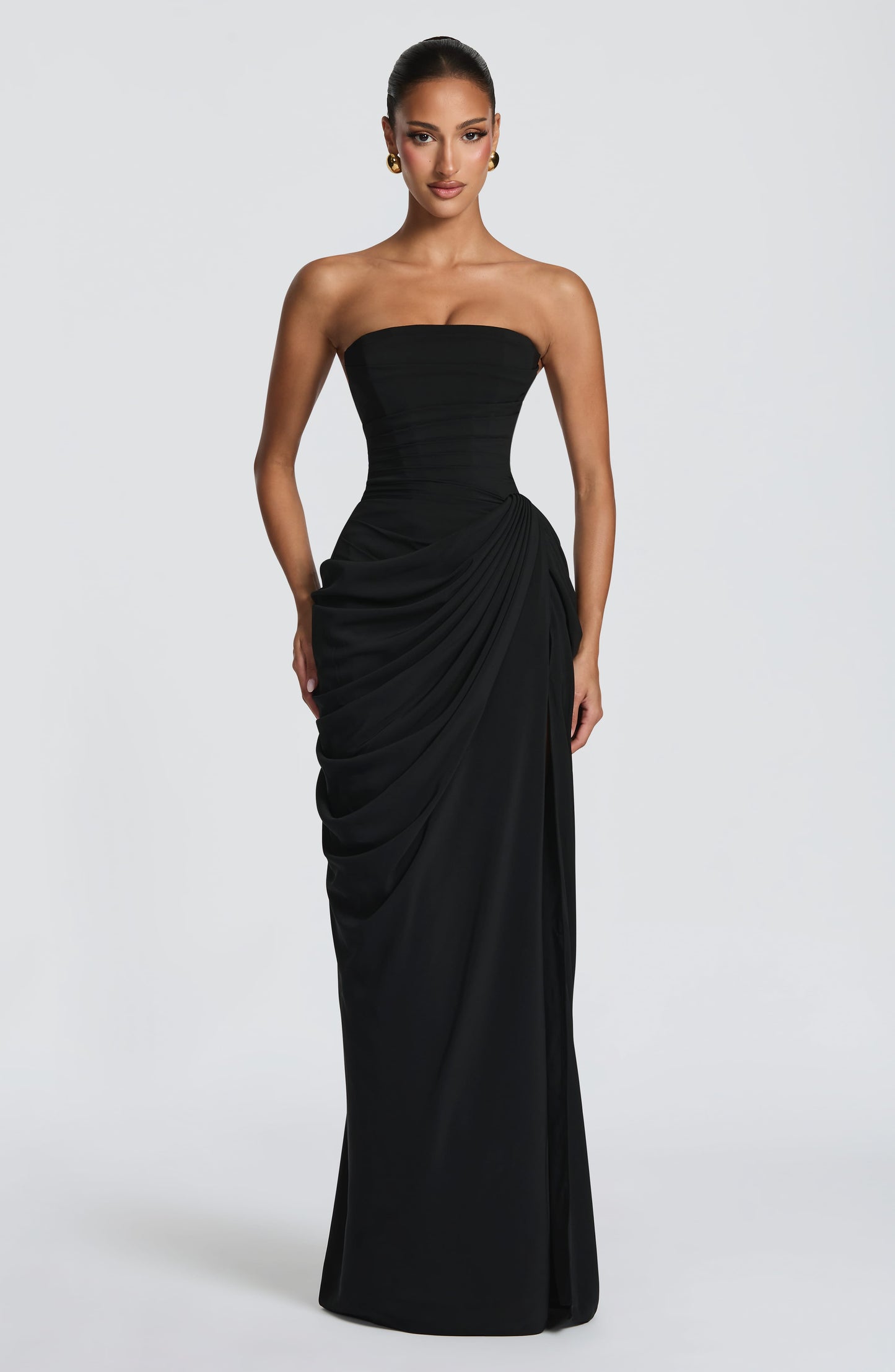 Black Cyra Navy Maxi Dress