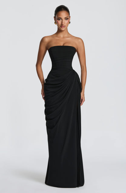Black Cyra Navy Maxi Dress