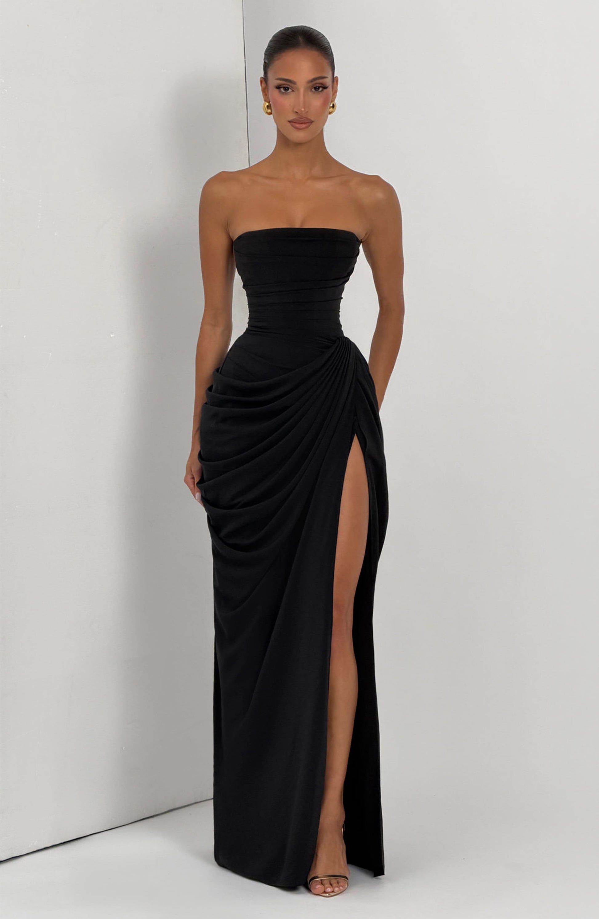 Black Cyra Navy Maxi Dress