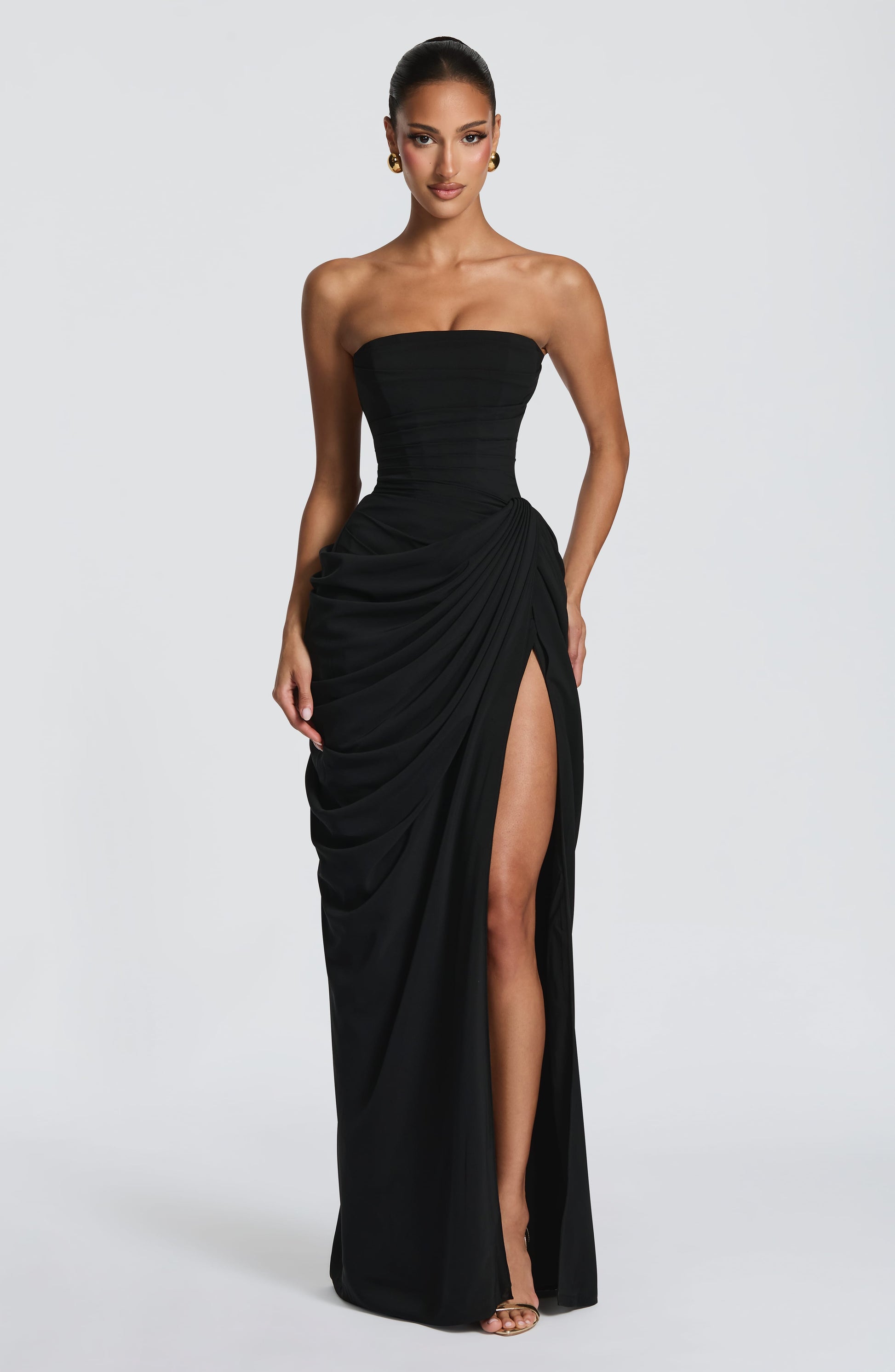 Black Cyra Navy Maxi Dress