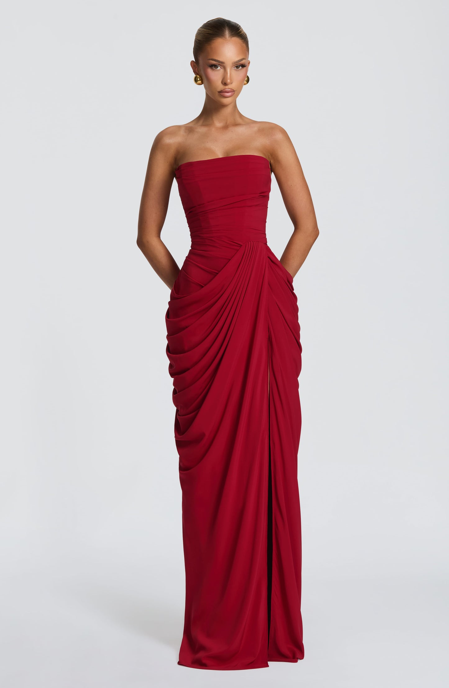 Deep Red Cyra Navy Maxi Dress