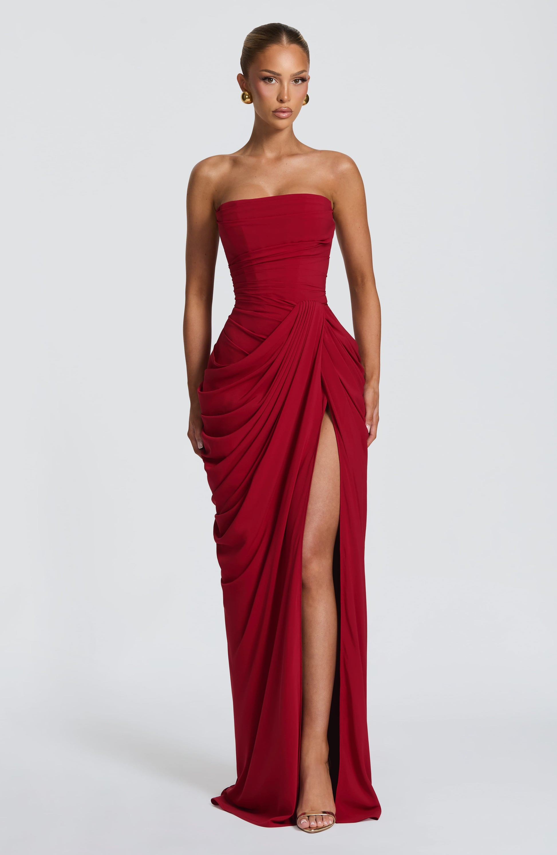 Deep Red Cyra Navy Maxi Dress