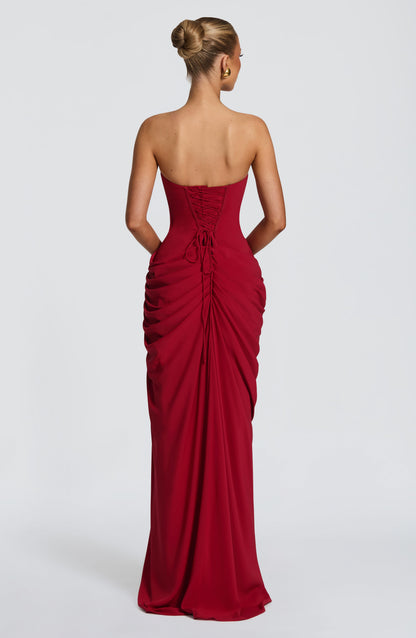 Deep Red Cyra Navy Maxi Dress