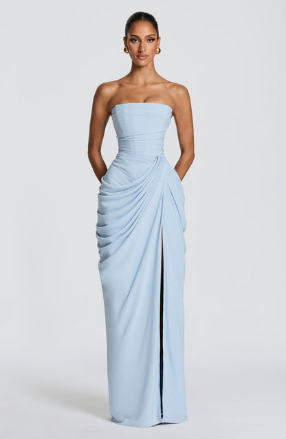 Glacier Blue Cyra Navy Maxi Dress