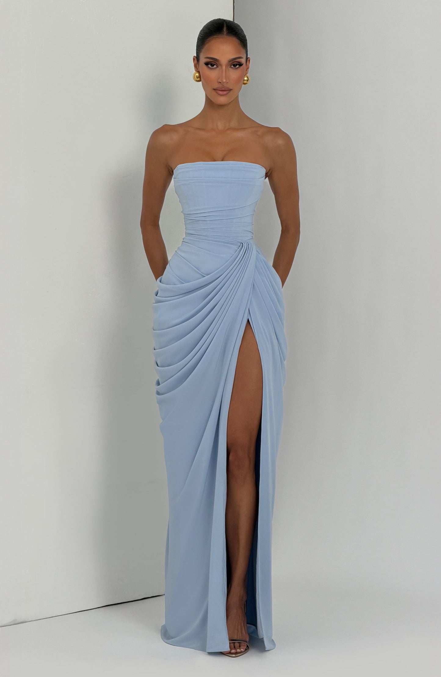 Glacier Blue Cyra Navy Maxi Dress