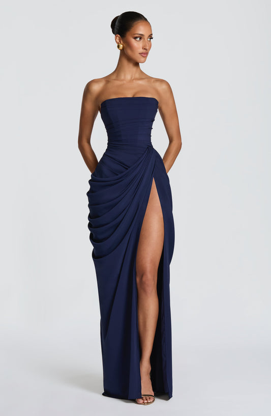 Navy Cyra Navy Maxi Dress