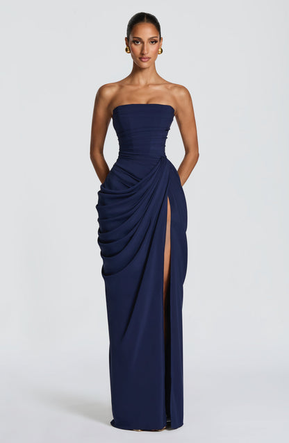 Navy Cyra Navy Maxi Dress