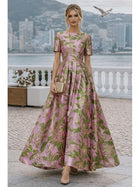 Eleanor Jacquard Floor-Length Dress