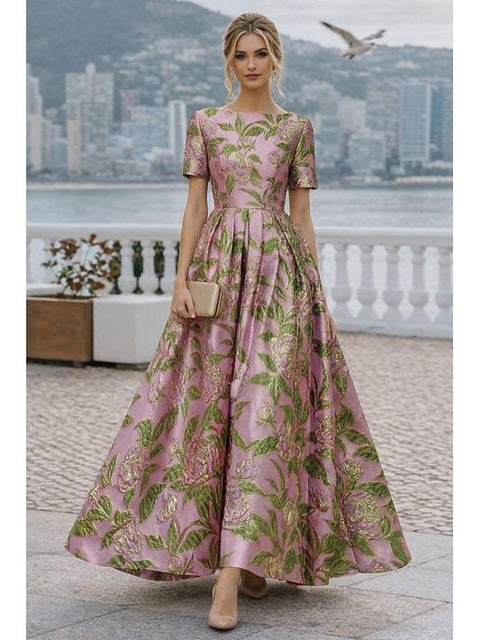 Eleanor Jacquard Floor-Length Dress