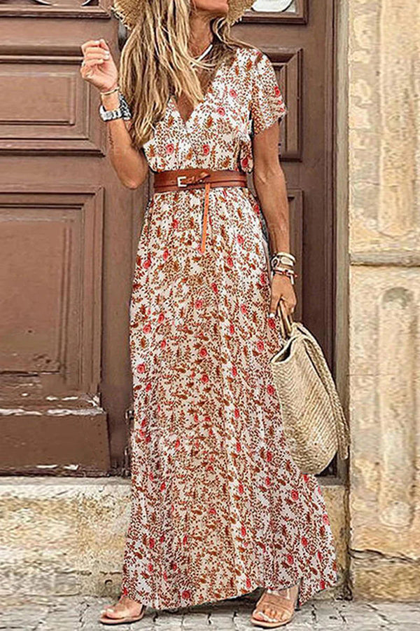 Wine Red Margot Paisley Maxi Dress