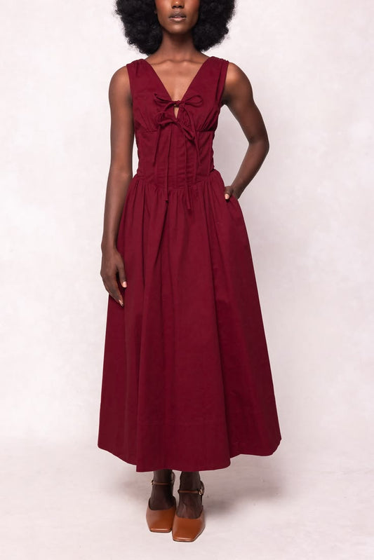 Kayla Dress in Burgundy - X Small