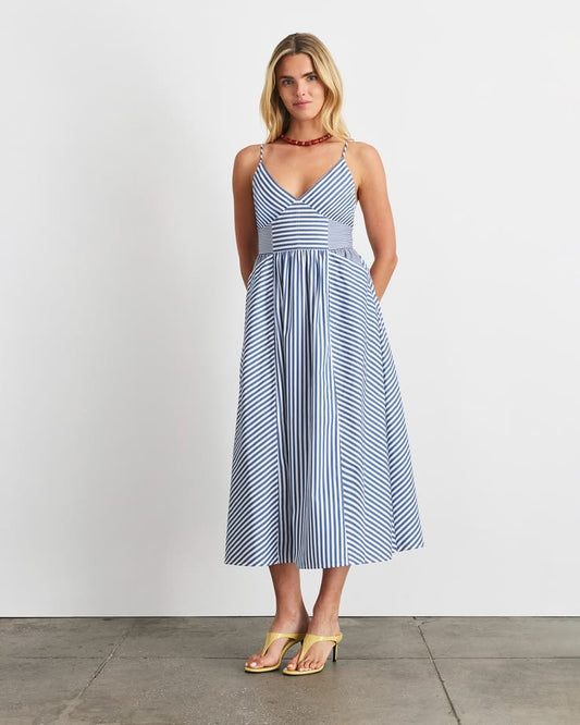 Vivien Dress - OPTIC WHITE/FRENCH BLUE STRIPE / 14 / U26D315751