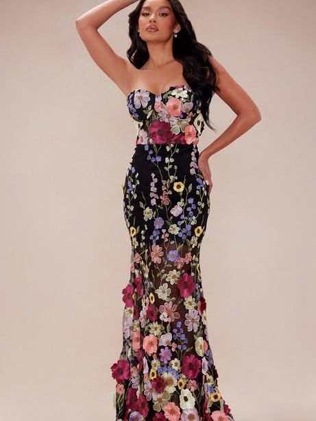 Arabella Floral Embroidered Maxi Dress