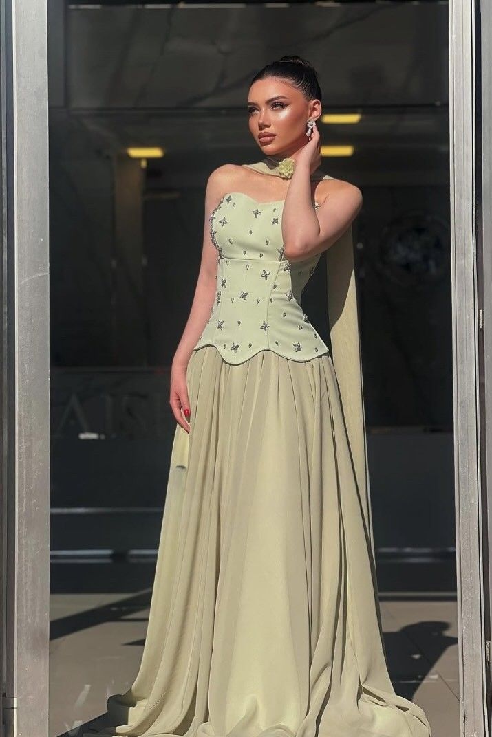 Oknass Charming Chiffon Strapless Sleeveless Long Prom Dress With Rhinstone Black-US14