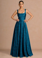 Azaria Navy Black Maxi Dress | Azazie