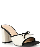 Cape Linen Bow Detail Dress Slide Sandals