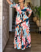 Margot Lotus Leaf Waist-Defined Dress