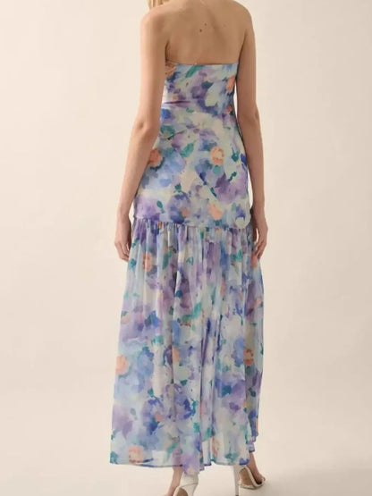 Burnt Coral Margot Floral Maxi Dress