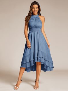 Margot Sequin High-Low Halter Dress