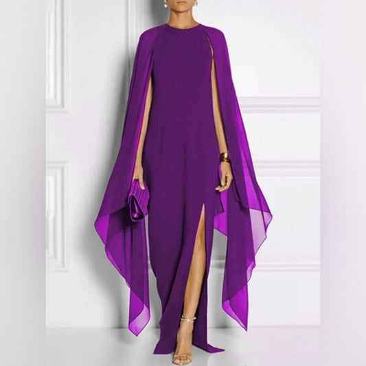 Amethyst Gown With Cape Sleeves | Color: Purple | Size: Various