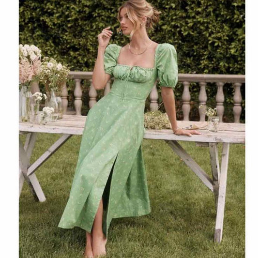 Talulah Olive Floral Puff Sleeve Dress