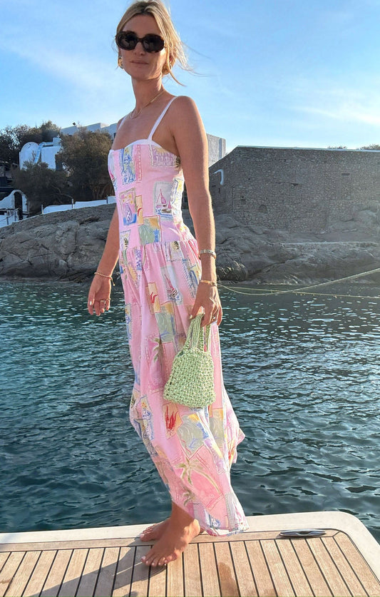 Hepburn Soleil Linen Midi Dress